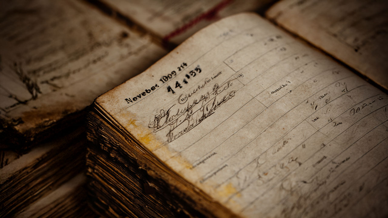 Old Leather-Bound Ledger